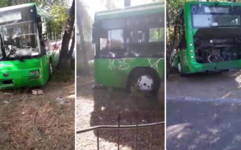 автобус, авария, Алматы, колесо