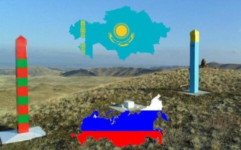 флаг, граница, столб, демаркация
