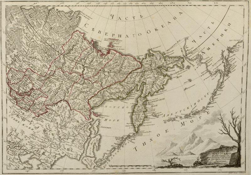 Карта Иркутского Наместничества Российской Империи XVIII века
