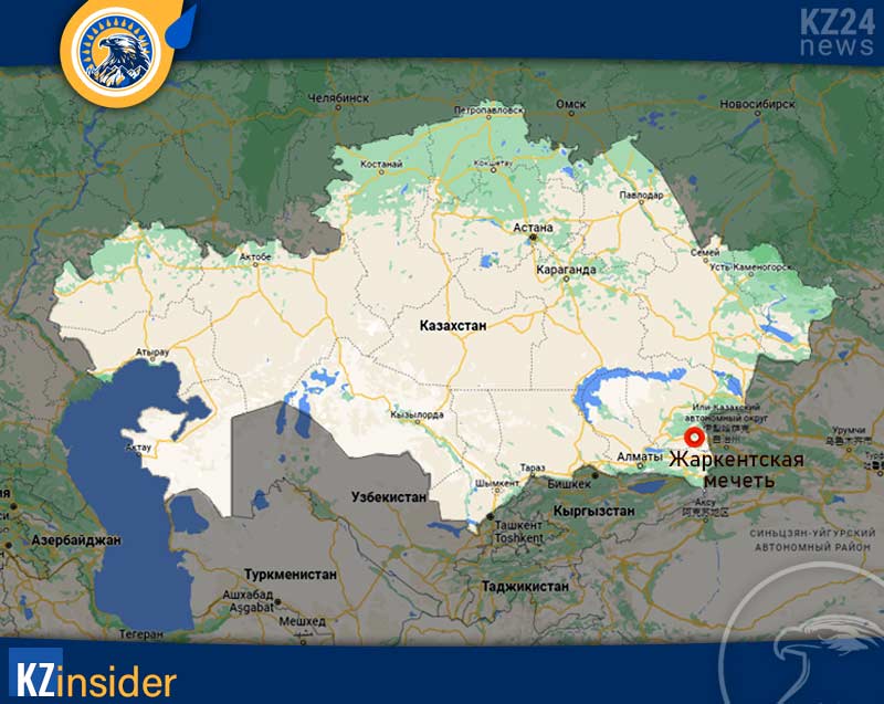 Жаркентская мечеть на карте