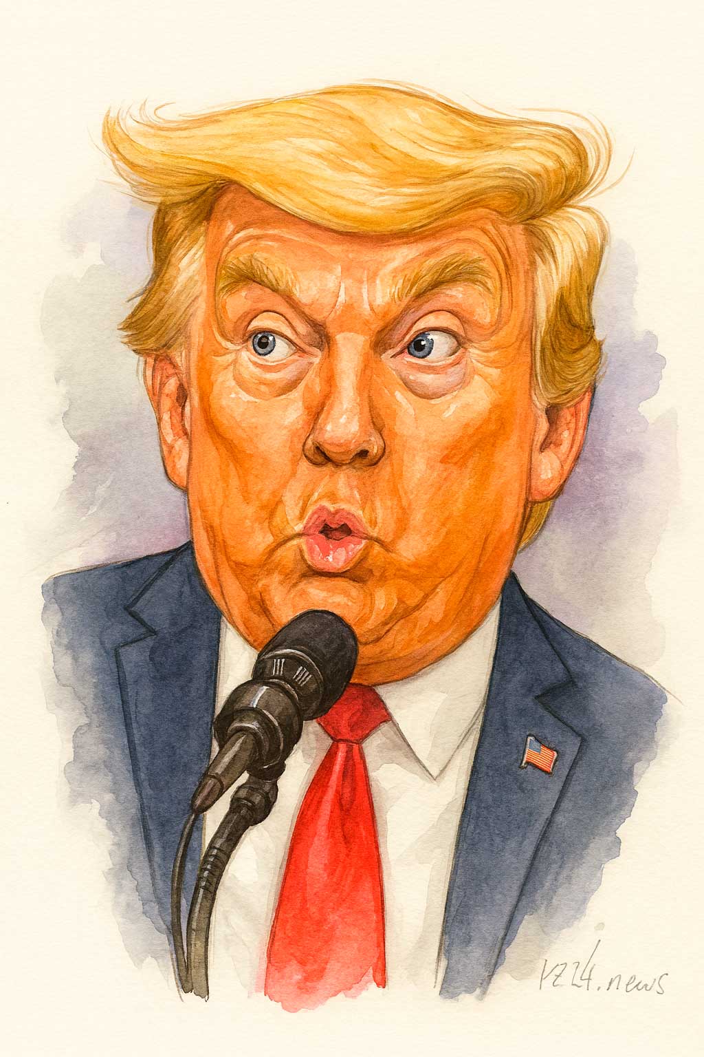 Изображение Трампа в акварели