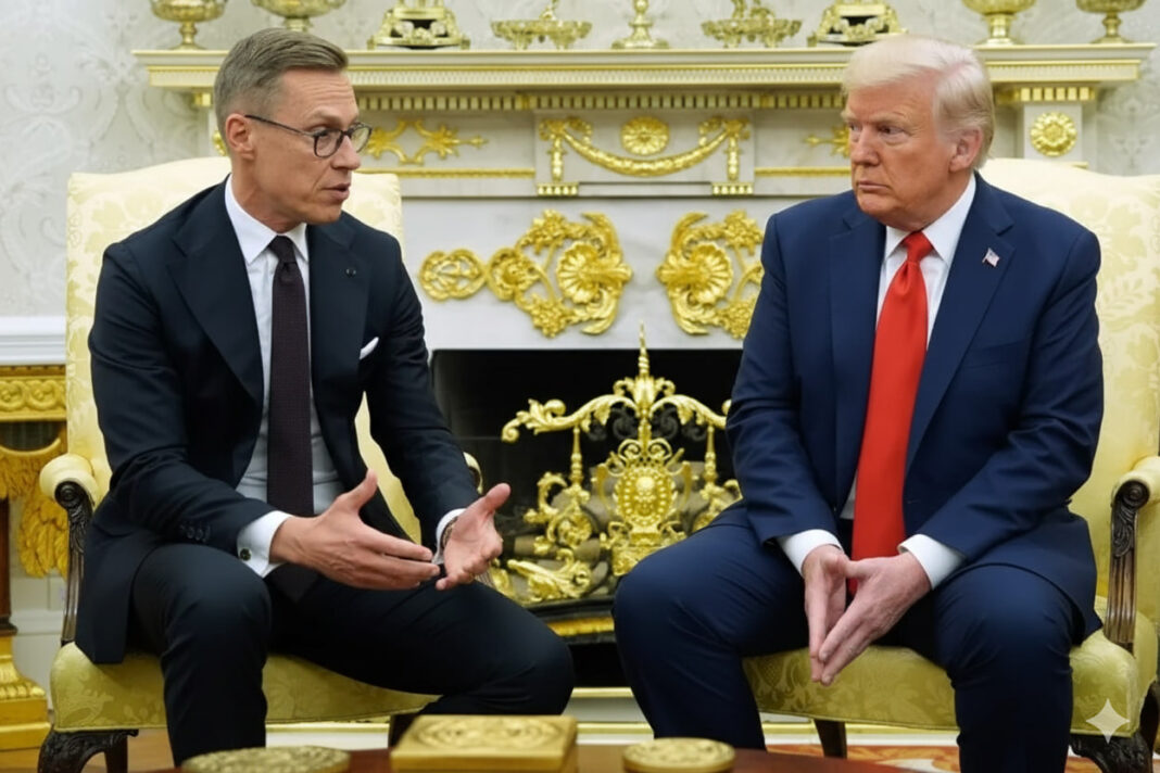 President Donald Trump and Finland's President Alexander Stubb