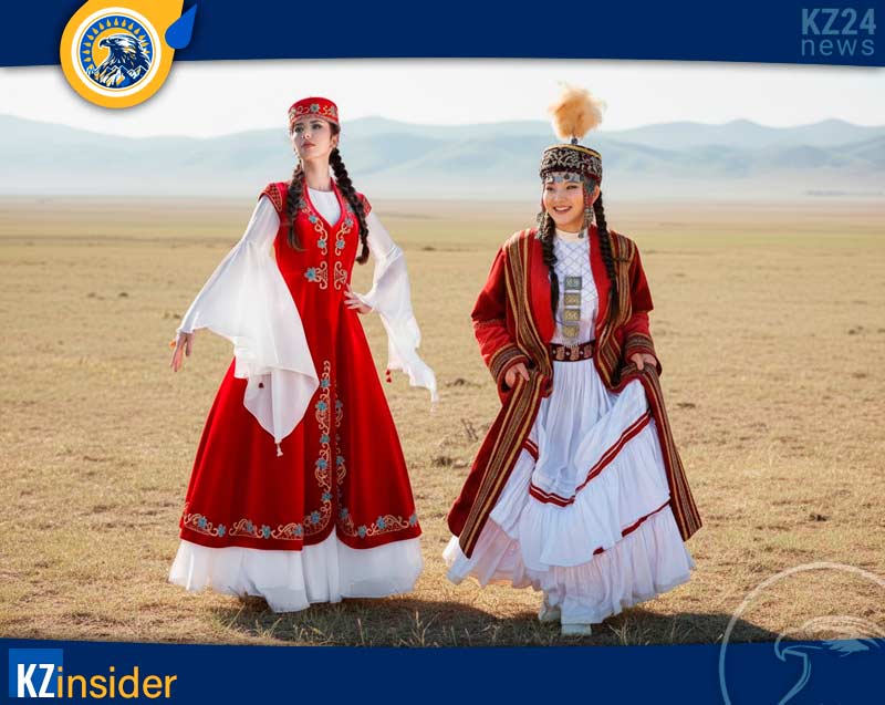 Девичий казахский костюм