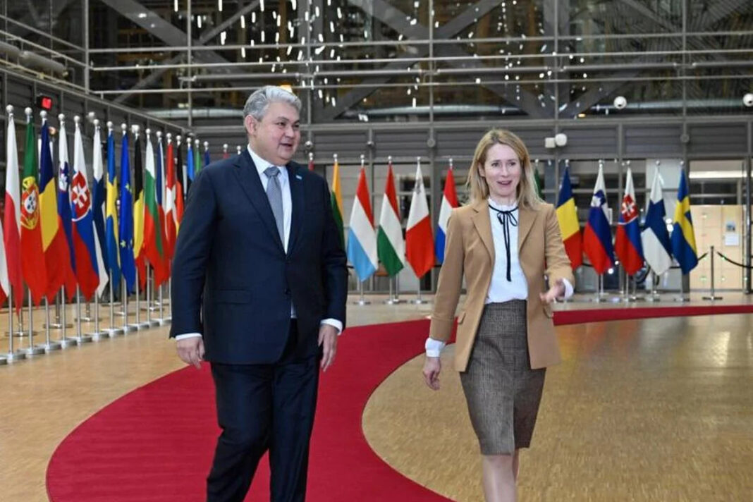 Встреча министра иностранных дел РК Ермека Кошербаева и Верховного представителя ЕС по иностранным делам и политике безопасности Каи Каллас