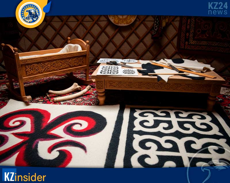 Войлочные ковры в юрте