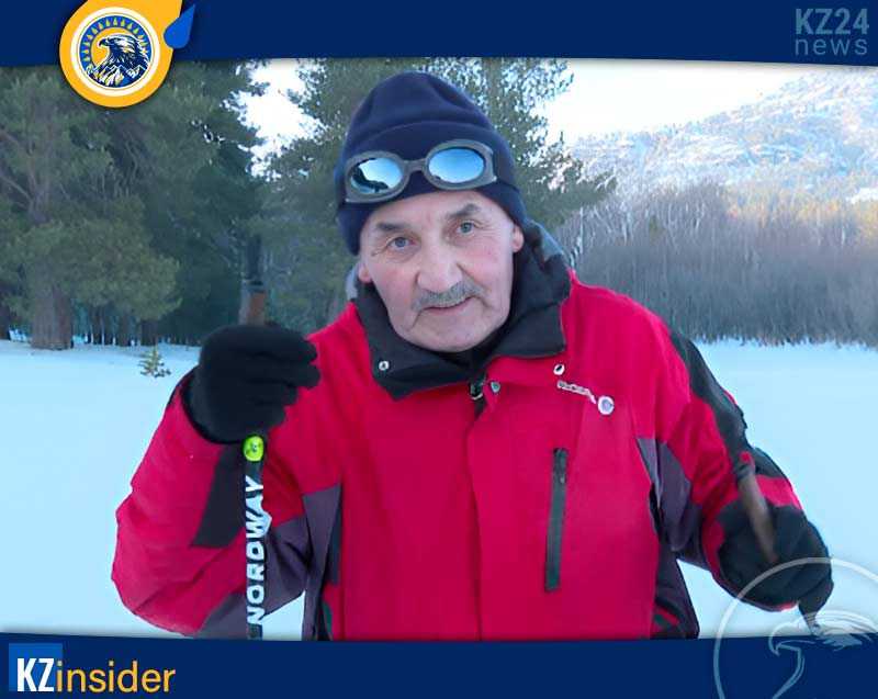 Алиаскар Абеуов занимается лыжами