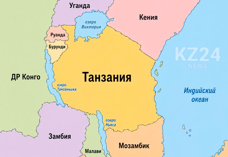 Танзания граничит с восемью странами