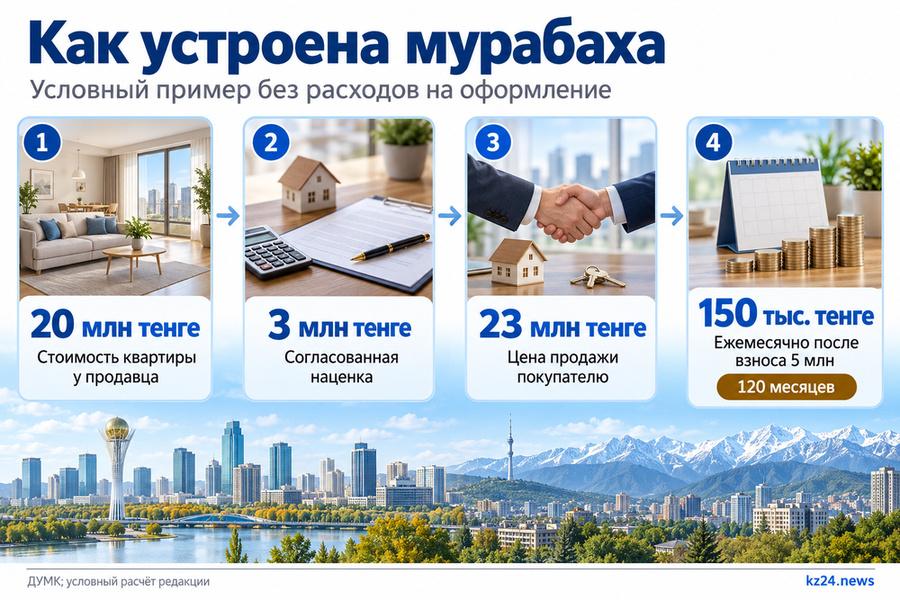 Как устроена исламская ипотека в Казахстане и какие у неё условия 2 Схема покупки квартиры банком и продажи клиенту с наценкой