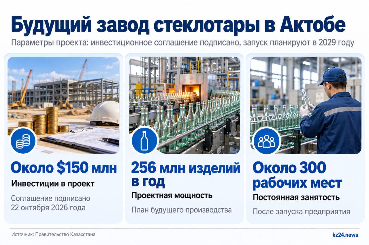 Планируемые инвестиции, годовой выпуск и постоянные рабочие места завода в Актобе